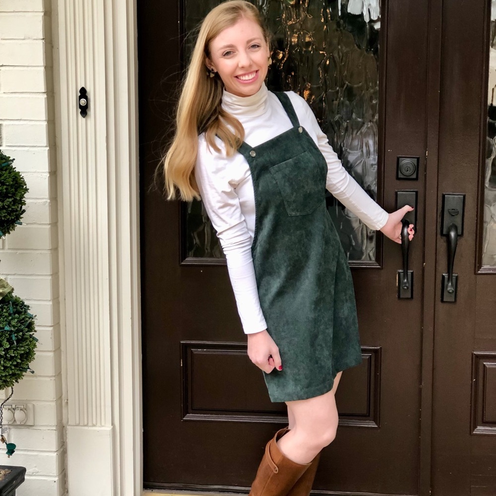 Green corduroy dress